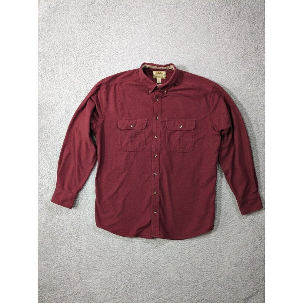 Cabela's Deerskin Soft Chamois Shirt Mens LT Large Tall Button Purplish Red